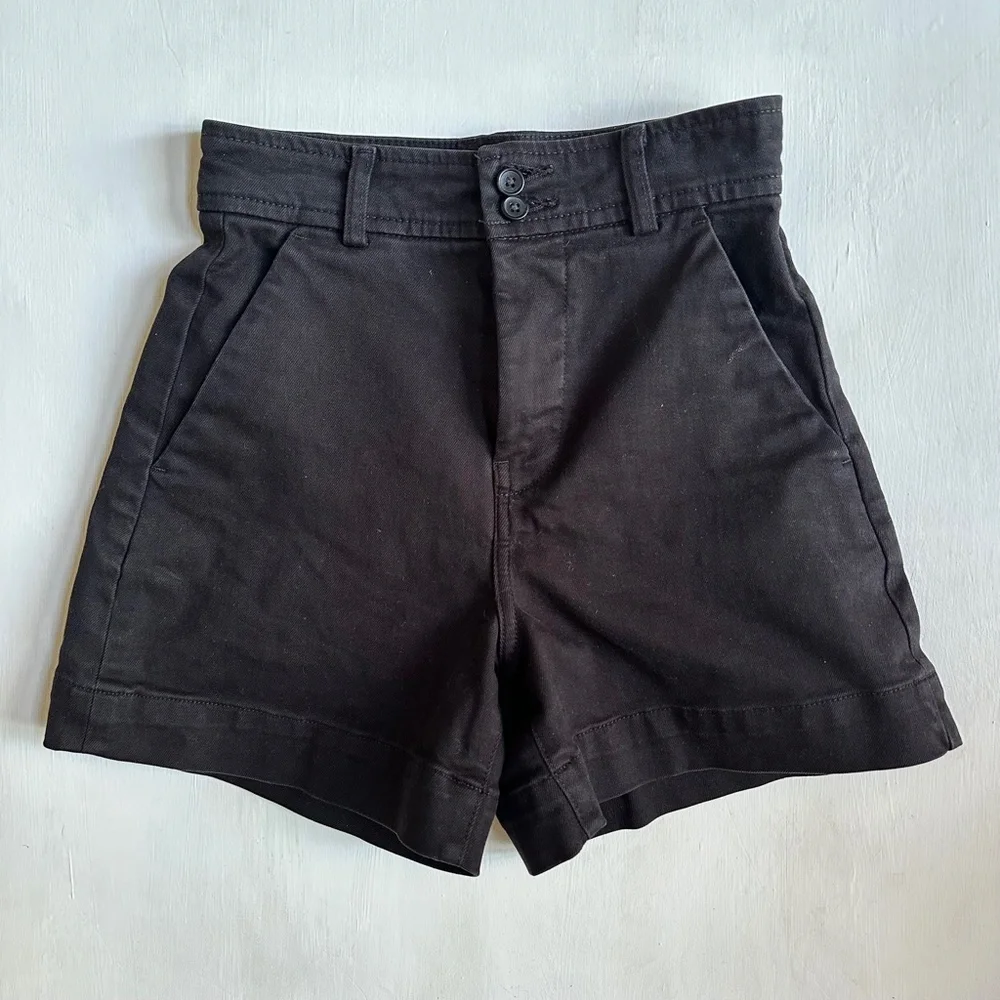 Everlane The Way High Canvas Shorts in Black - Picture 2 of 6